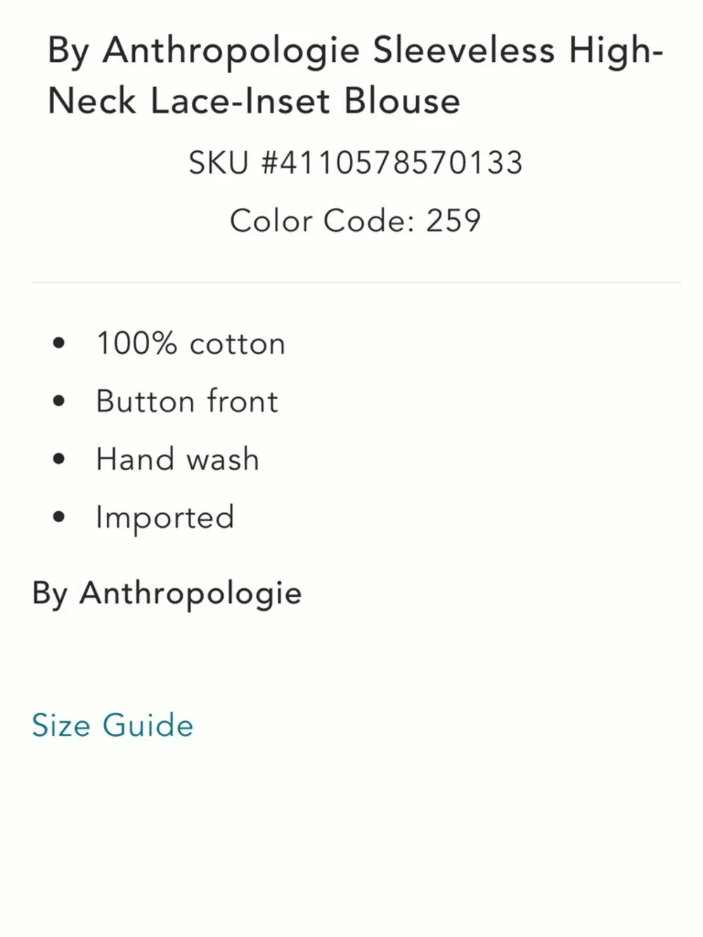 Anthropologie White Lace Eyelet Button-Front Peplum Blouse - Picture 3 of 7